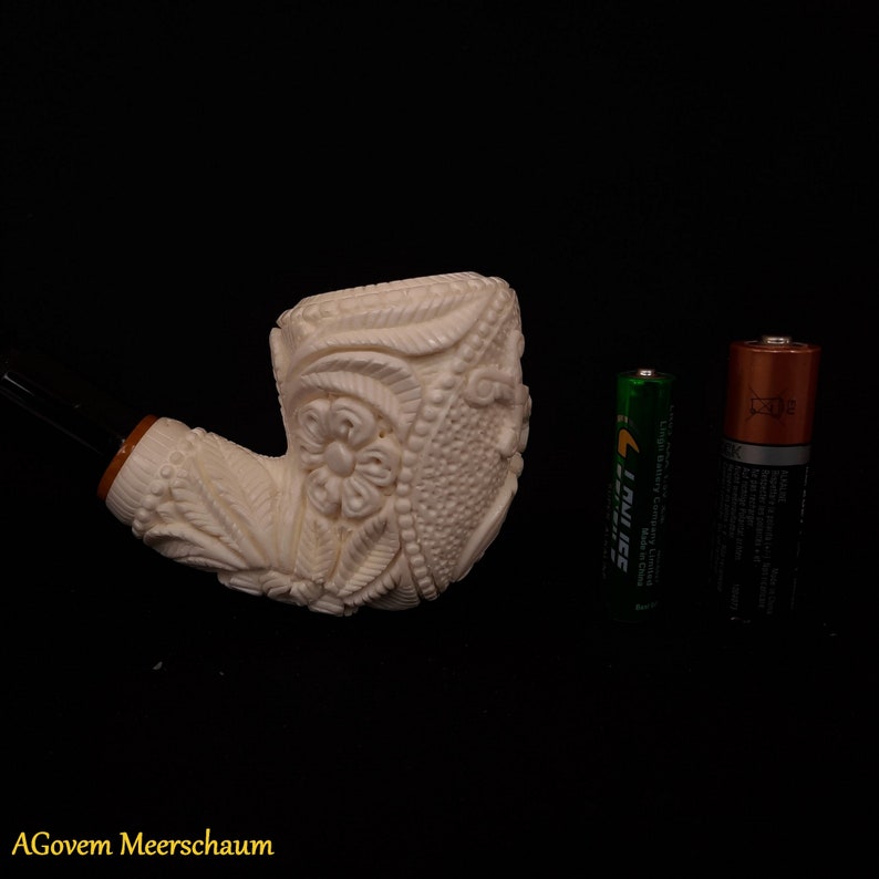 Shriners Meerschaum Pipe - Handmade Beewax With Fitter Hard Case - Bricks Masons