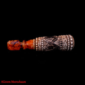 Master Mason Blue Lodge Cigarette Holder - Meerschaum & Natural Wax with Fitter Case - Bricks Masons