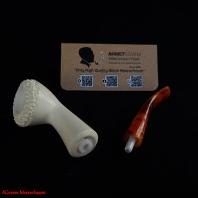 Masonic Meerschaum Pipe - Wax Coating With Fitted Case - Bricks Masons