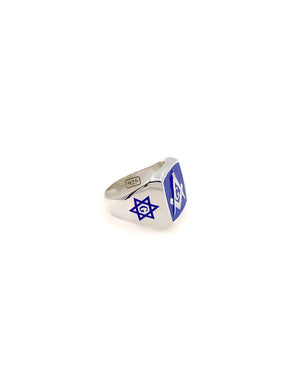 Master Mason Blue Lodge Ring - Sterling Silver With Square & Compass G - Bricks Masons