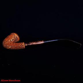 Eye of Providence Meerschaum Pipe - Handmade Eye & Sun Emblem - Bricks Masons