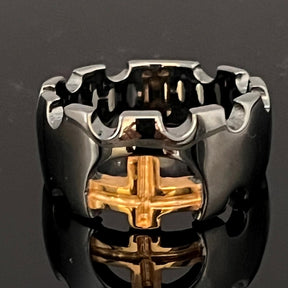 Knights Templar Ring - Sterling Silver Cross - Bricks Masons