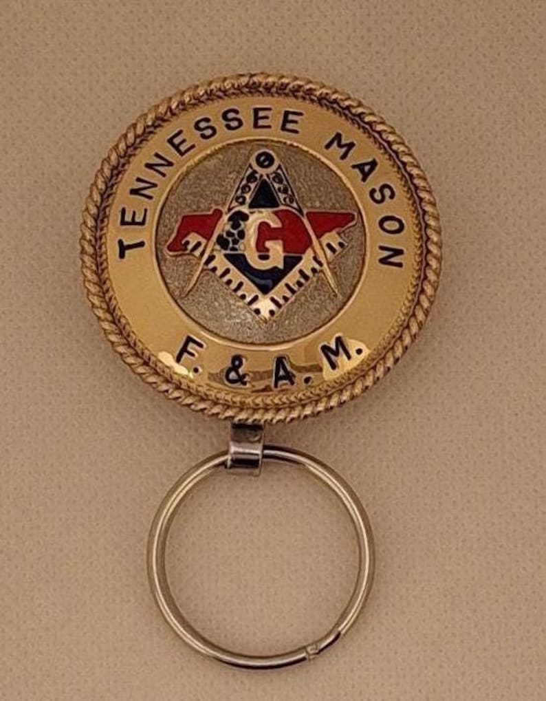 Master Mason Blue Lodge Keychain - Tennessee State Mason Square & Compass G - Bricks Masons