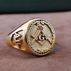 Master Mason Blue Lodge Ring - Engraving options & Various Materials - Bricks Masons