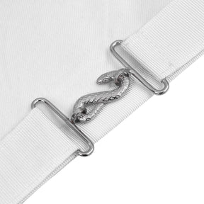 International Order of The Rainbow For Girls Apron - White Velvet Hand Threaded Silk - Bricks Masons