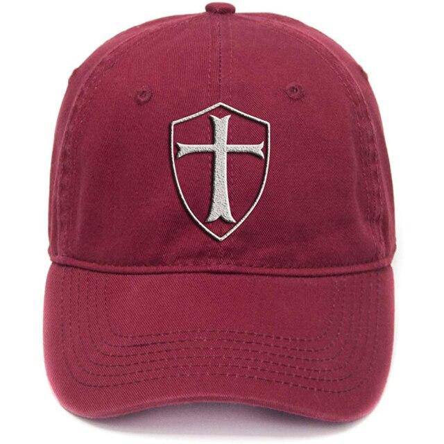 Knights Templar Baseball Cap - Shield Washed Cotton Adjustable (Multiple colors) - Bricks Masons