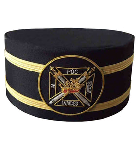 Knights Templar Crown Cap - Black Hand Embroidery - Bricks Masons