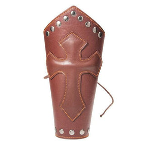 Knights Templar Cuff - Medieval Armor Wide Leather Bracers - Bricks Masons