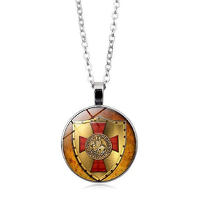 Knights Templar Necklace - Glass Cover Pendant - Bricks Masons