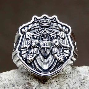 Knights Templar Ring - 16L Stainless Steel - Bricks Masons