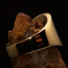 Knights Templar Ring - Gold Cross Antiqued Brass - Bricks Masons