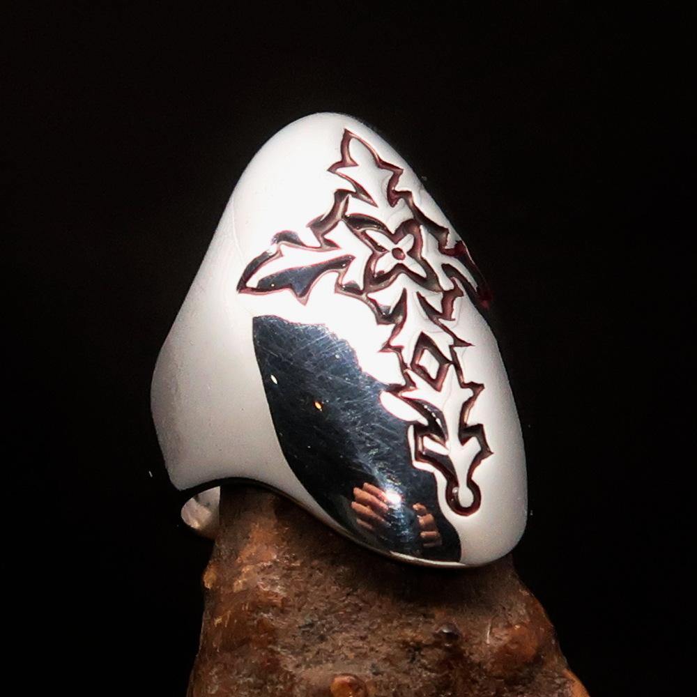 Knights Templar Ring - Red Cross Sterling Silver - Bricks Masons