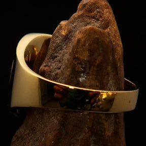 Knights Templar Ring - Red & Gold Cross Solid Brass - Bricks Masons