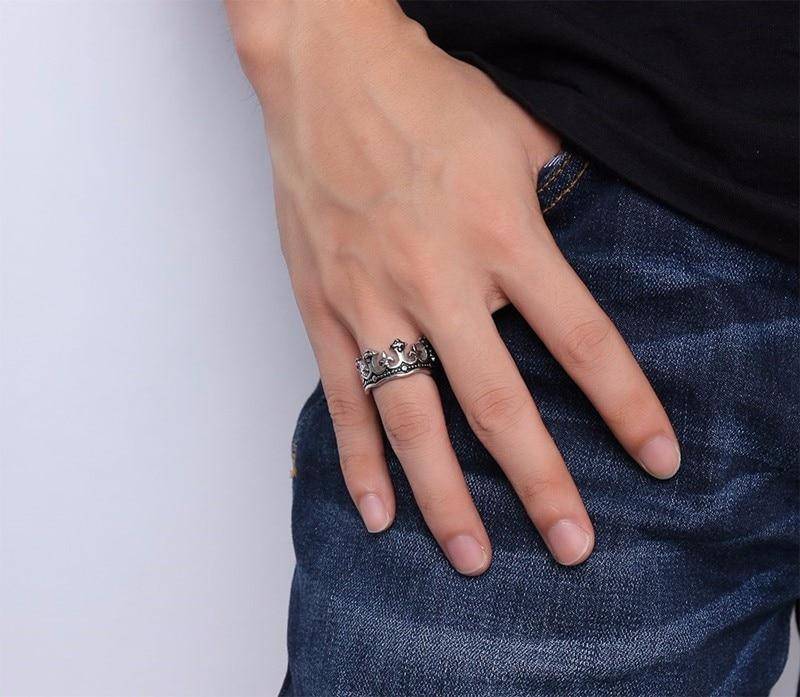 Knights Templar Ring - Royal Crown King Knight Fleur De Lis Cross Vintage - Bricks Masons