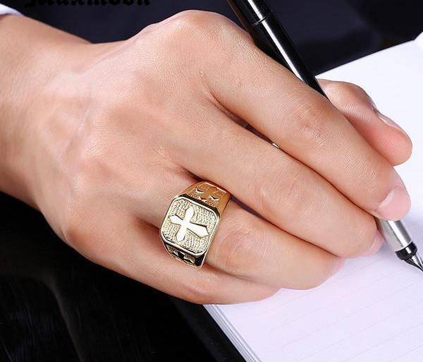 Knights Templar Ring - Signet Gold/ Silver - Bricks Masons