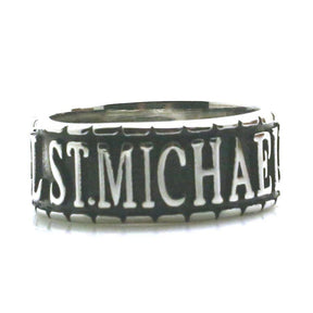 Knights Templar Ring - St. Michael The Archangel Pray For Us Silver - Bricks Masons