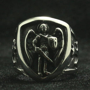 Knights Templar Ring - St. Michael The Archangel Silver - Bricks Masons