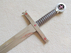 Knights Templar Sword - Knight Templar Red Cross W/ Crescent Wall Mount 40" - Bricks Masons