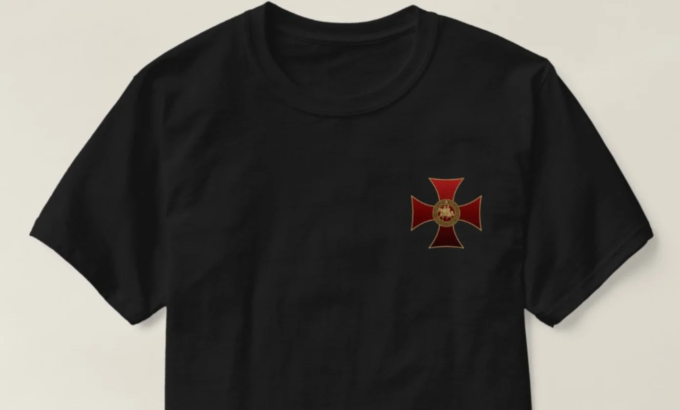 Knights Templar T-Shirt - Cotton Short Sleeve O-Neck - Bricks Masons