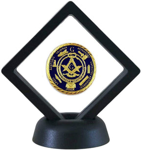 Masonic Coin Holder - 3D Floating Coin Display Black & White - Bricks Masons