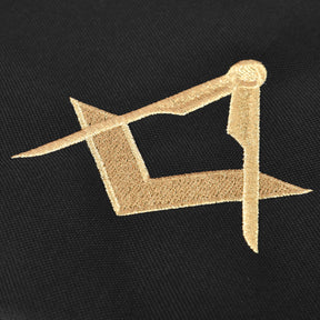 Master Mason Blue Lodge Apron Case - Black Cordura With Gold Square & Compass - Bricks Masons