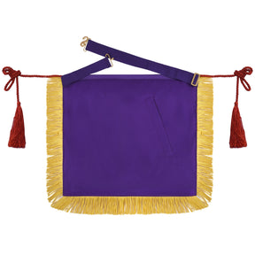 Master Mason Blue Lodge Apron - Purple Ribbon With Machine Embroidery Bullion And Tassels - Bricks Masons