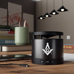Master Mason Blue Lodge Bluetooth Speaker - Square & Compass G Black - Bricks Masons