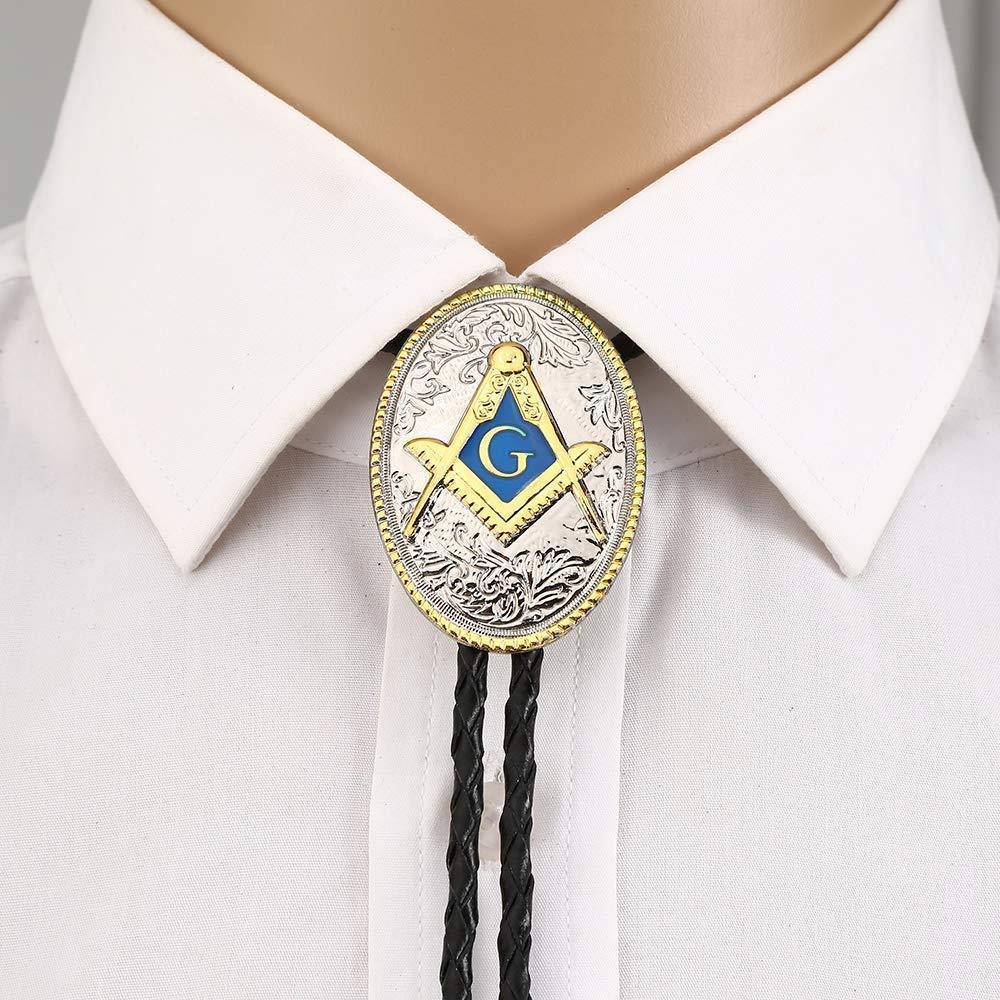 Master Mason Blue Lodge Bolo Tie - Square and Compass With G - Bricks Masons