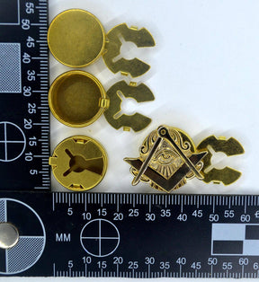 Master Mason Blue Lodge Button Cover - Gold - Bricks Masons