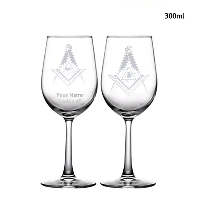 Master Mason Blue Lodge Champagne Flute - 2 Pieces Set - Bricks Masons