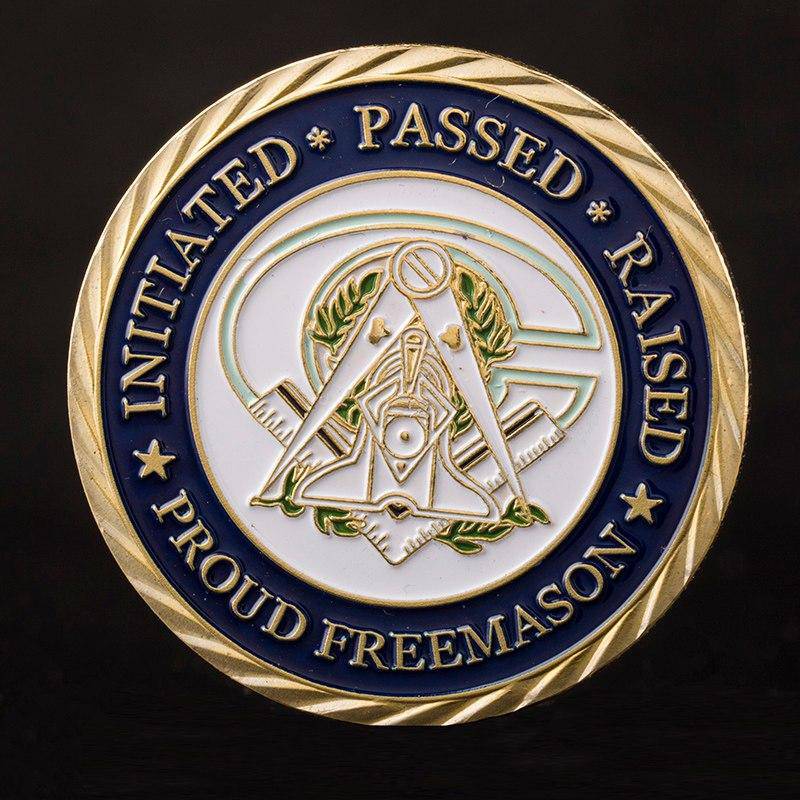 Master Mason Blue Lodge Coin - Faith Hope Charity Making Good Men Better Gold - Bricks Masons