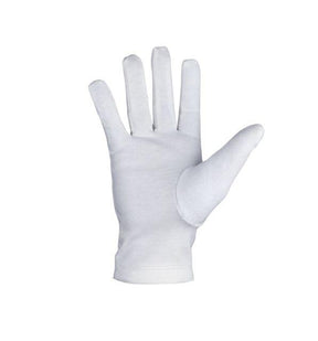 Master Mason Blue Lodge Gloves - White Cotton with Silver Square & Compass G - Bricks Masons