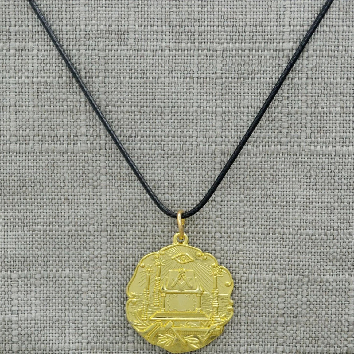 Master Mason Blue Lodge Necklace - Bronze And Gold Plated Lodge Dual-Purpose Pendant - Bricks Masons