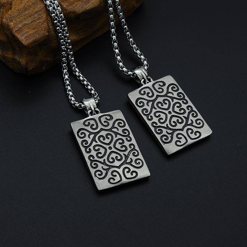 Master Mason Blue Lodge Necklace - Framed Motif (Gold/Silver) - Bricks Masons