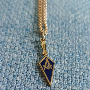 Master Mason Blue Lodge Necklace - Square and Compass G Blue Trowel - Bricks Masons