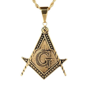 Master Mason Blue Lodge Necklace - Various Titanium Steel Colors - Bricks Masons