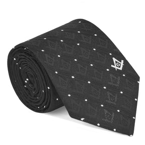 Master Mason Blue Lodge Necktie - Customizable Square & Compass G Pattern Machine Embroidery - Bricks Masons