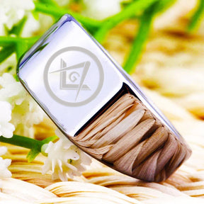 Master Mason Blue Lodge Ring - 12MM Width Silver - Bricks Masons