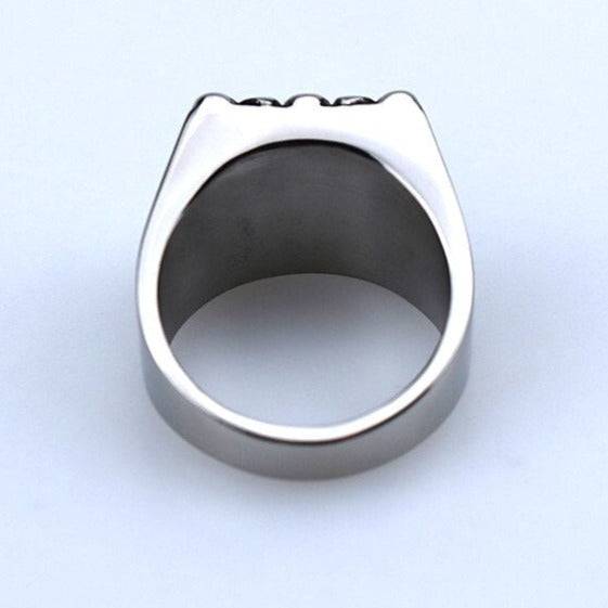 Master Mason Blue Lodge Ring - Black Compass & Square G - Bricks Masons