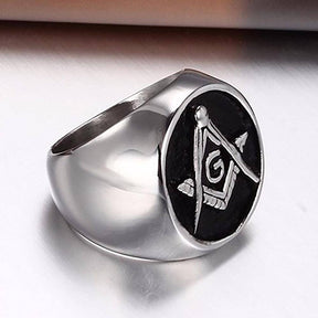 Master Mason Blue Lodge Ring - Silver Plated - Bricks Masons
