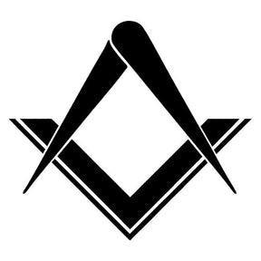 Master Mason Blue Lodge Sticker Decal - Square Compass Car Black/Silver - Bricks Masons