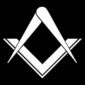 Master Mason Blue Lodge Sticker Decal - Square Compass Car Black/Silver - Bricks Masons