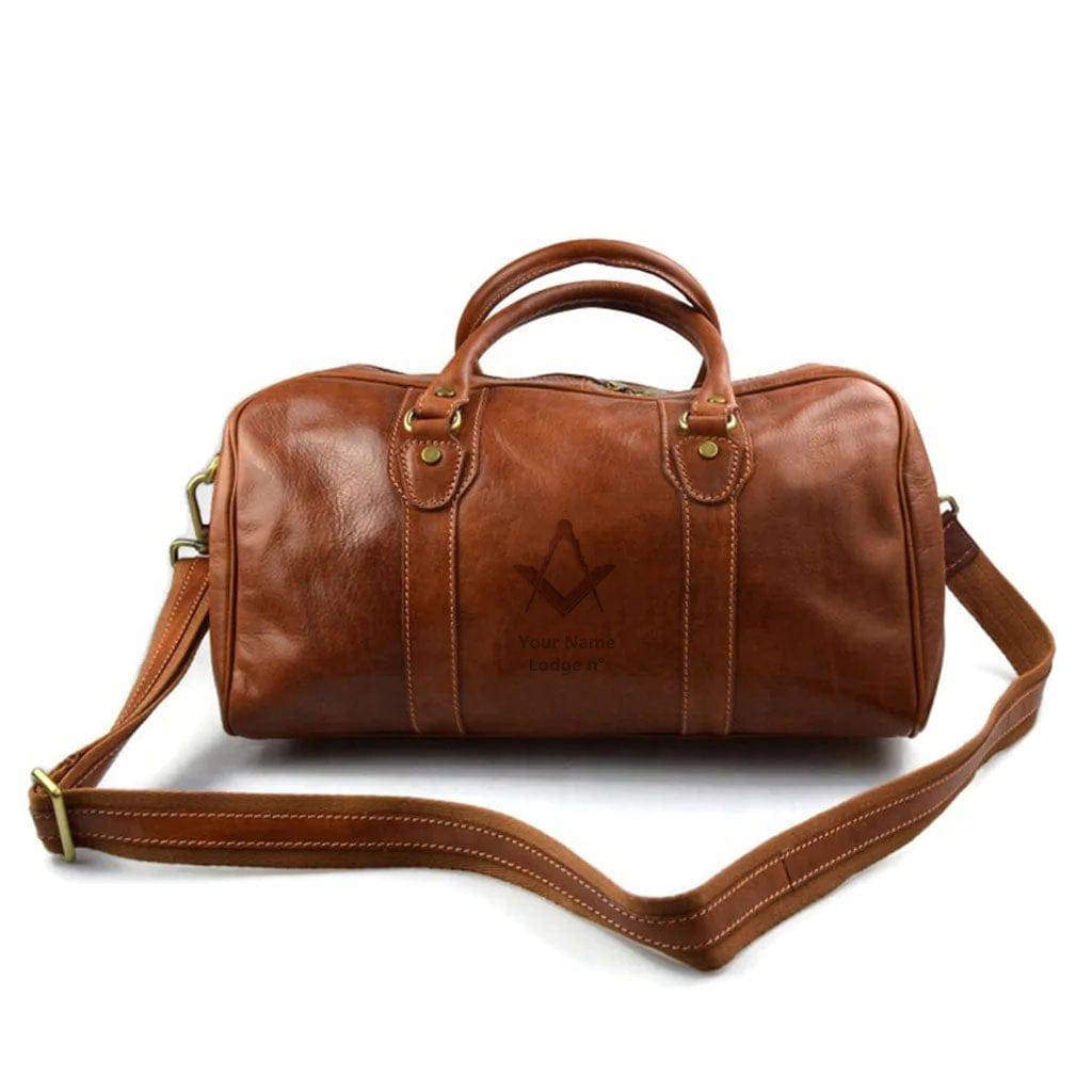 Master Mason Blue Lodge Travel Bag - Matte Brown - Bricks Masons