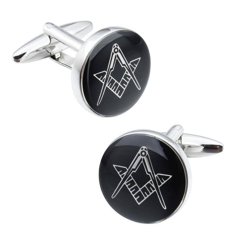 Master Mason Blue Lodge Tuxedo Stud - Black Enamel 6 Studs Set - Bricks Masons