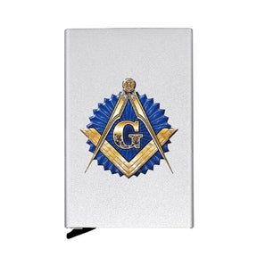 Master Mason Blue Lodge Wallet - Automatic Pop-up Credit Card - Bricks Masons