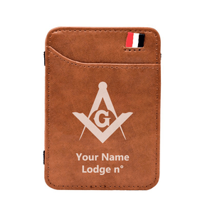 Master Mason Blue Lodge Wallet - Black & Brown - Bricks Masons