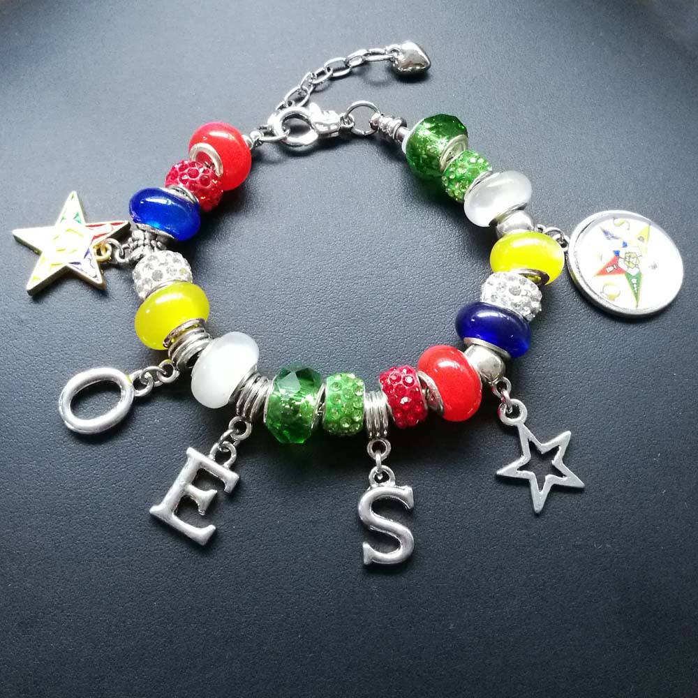 OES Bracelet - High Quality Beaded Charm - Bricks Masons