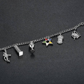 OES Bracelet - Stainless Steel Silver - Bricks Masons