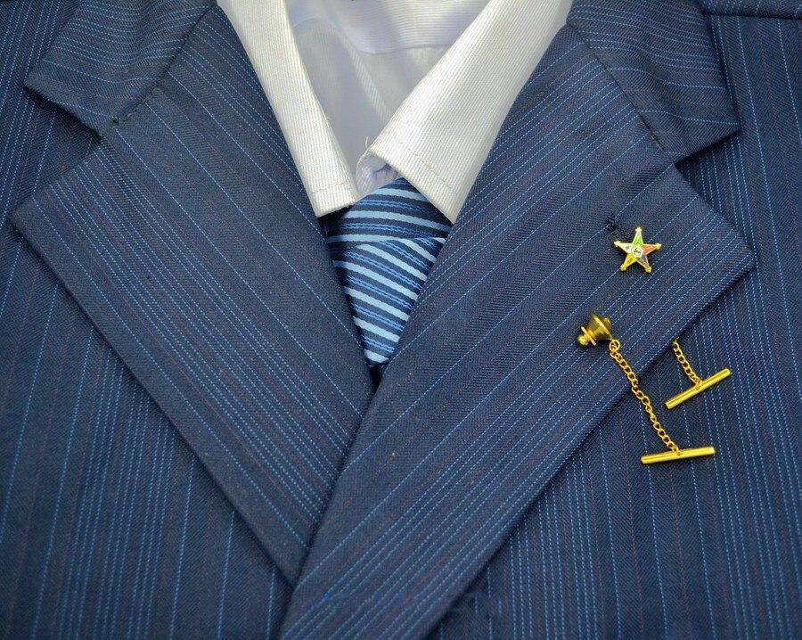 OES Lapel Pin - Gold Metal - Bricks Masons