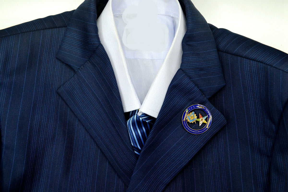 OES Lapel Pin - Gold Plated With Butterfly Buckle Square & Compass G - Bricks Masons